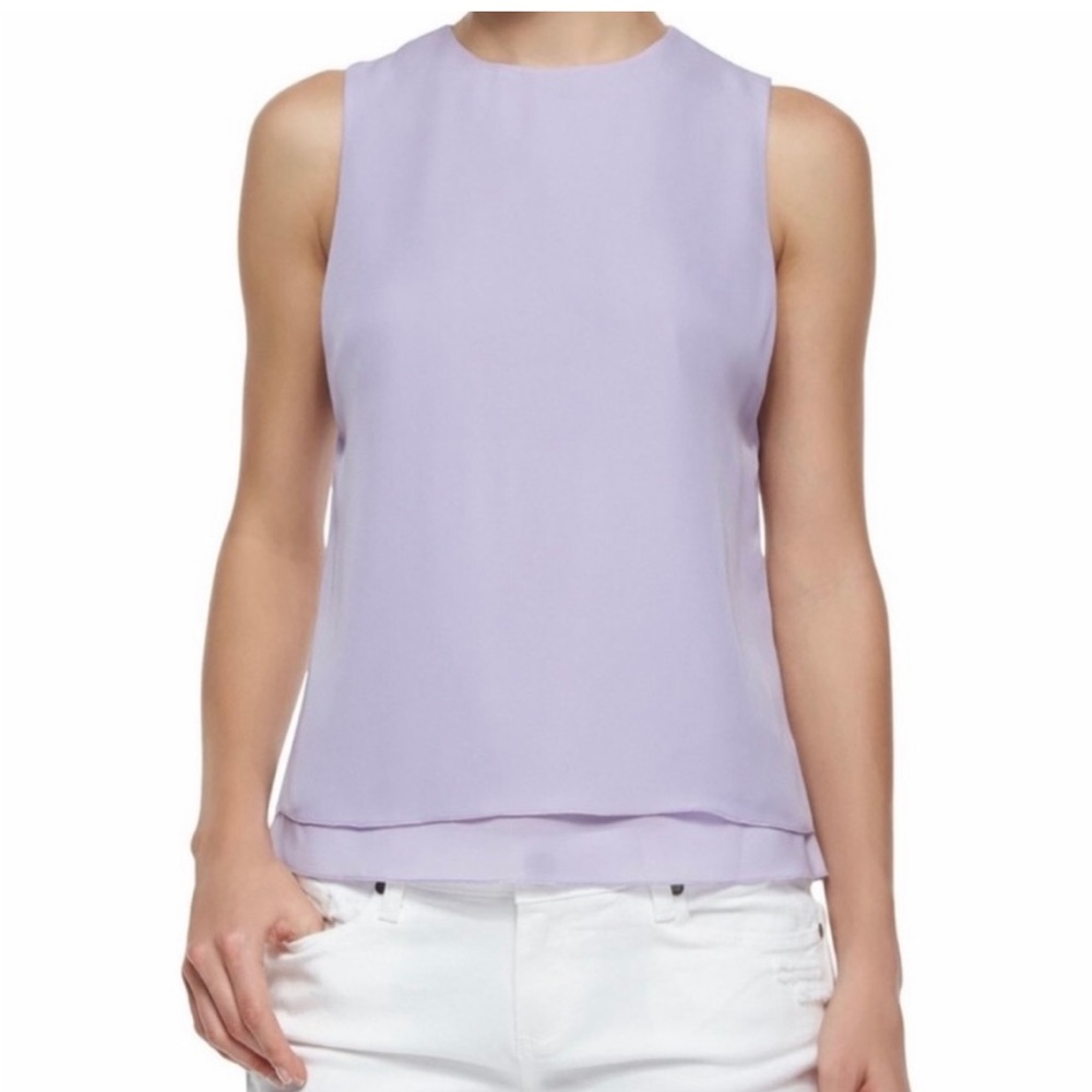 Alice & Olivia Lavender Silk Sleeveless top sz 6